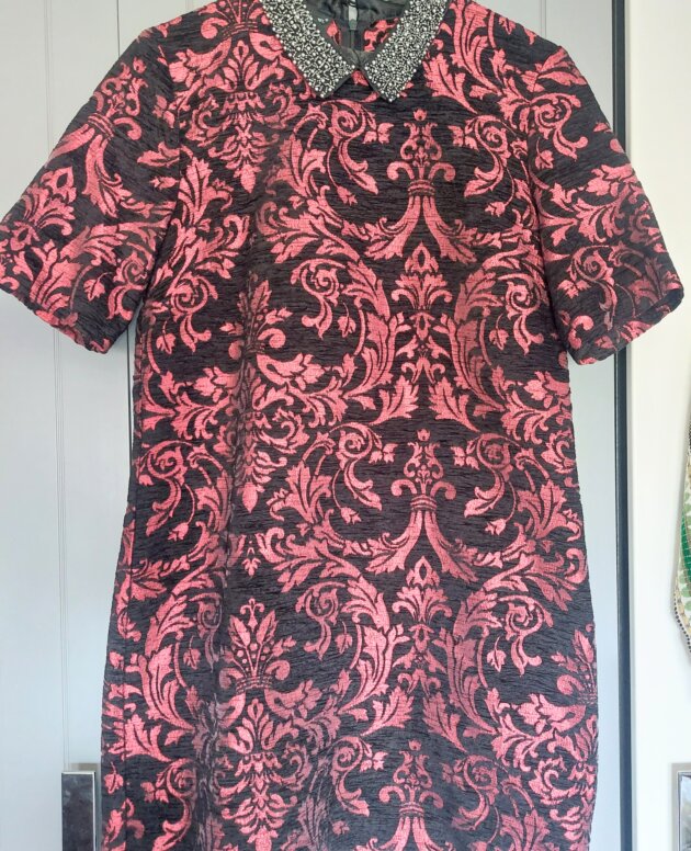 Robe velours noir/rouge