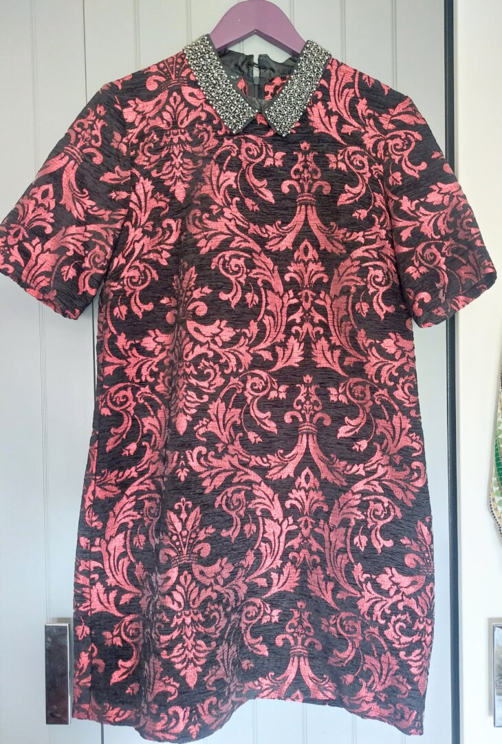 Robe velours noir/rouge
