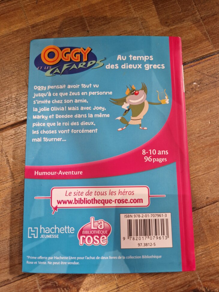 Livre "Oggy et les cafards : Au temps des dieux grecs" Bibliothèque rose - neuf - Image 2