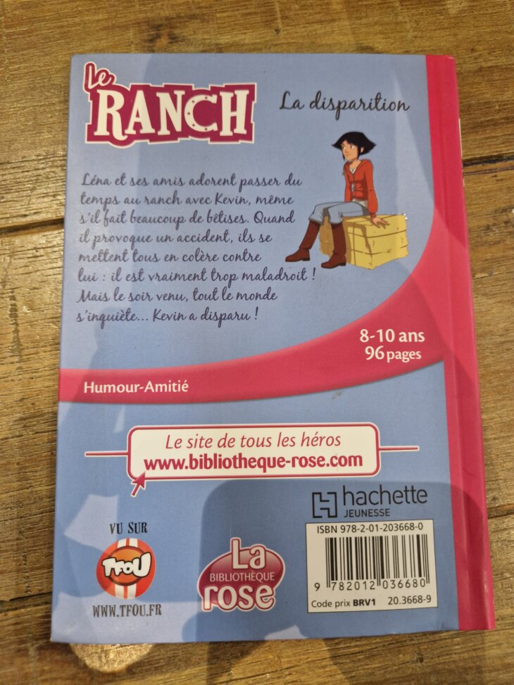 Livre "Le Ranch 4 : La disparition" Bibliothèque rose - neuf - Image 2