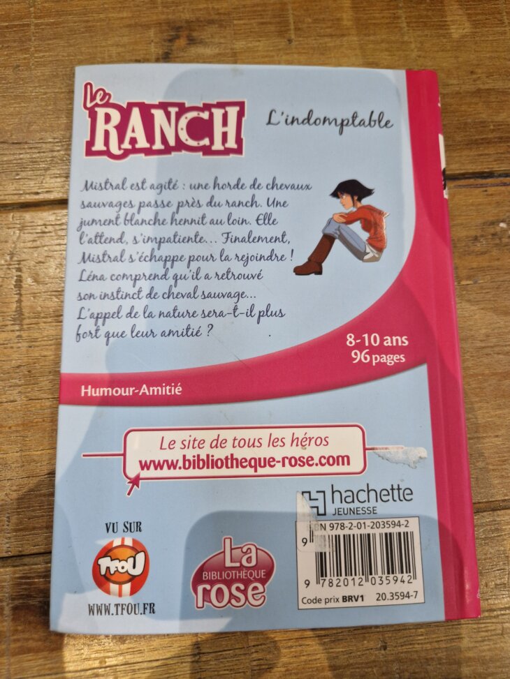 Livre "Le Ranch 3 : L'indomptable" Bibliothèque rose - neuf - Image 2