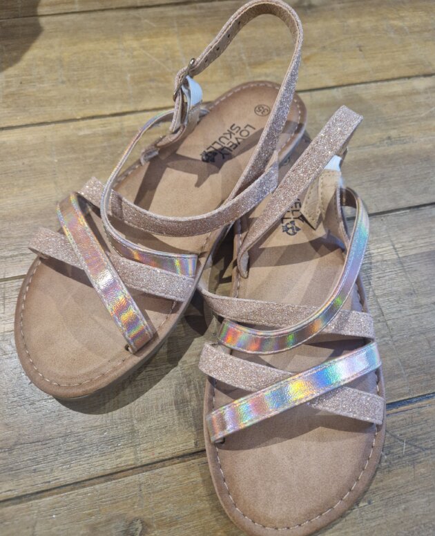 Sandalettes fille doré/rose pointure 35 - neuves