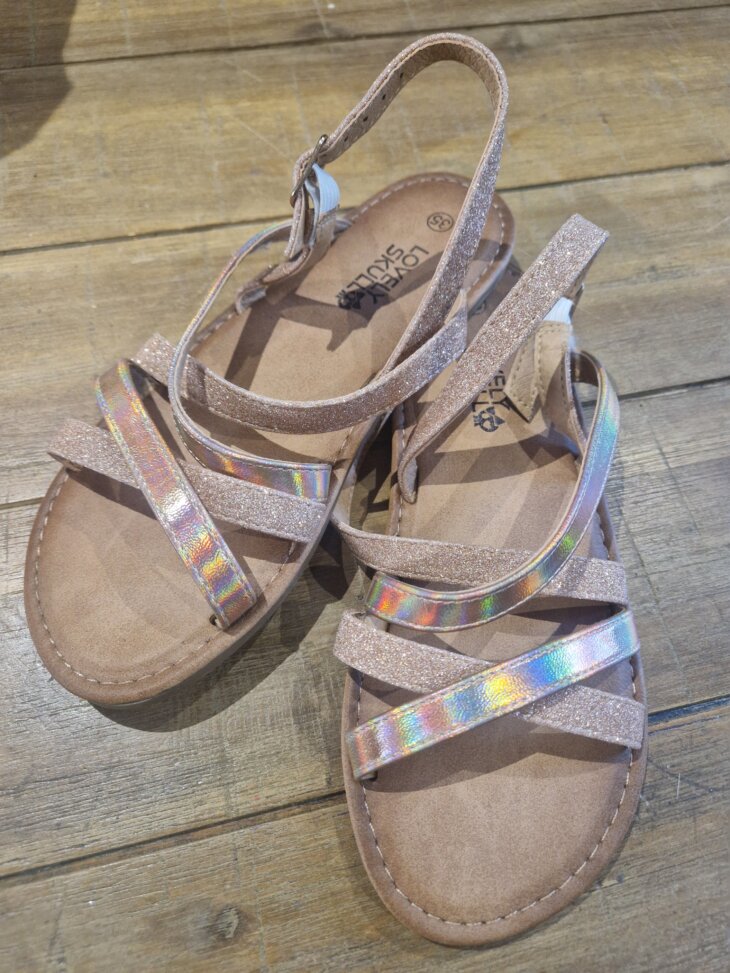 Sandalettes fille doré/rose pointure 35 - neuves