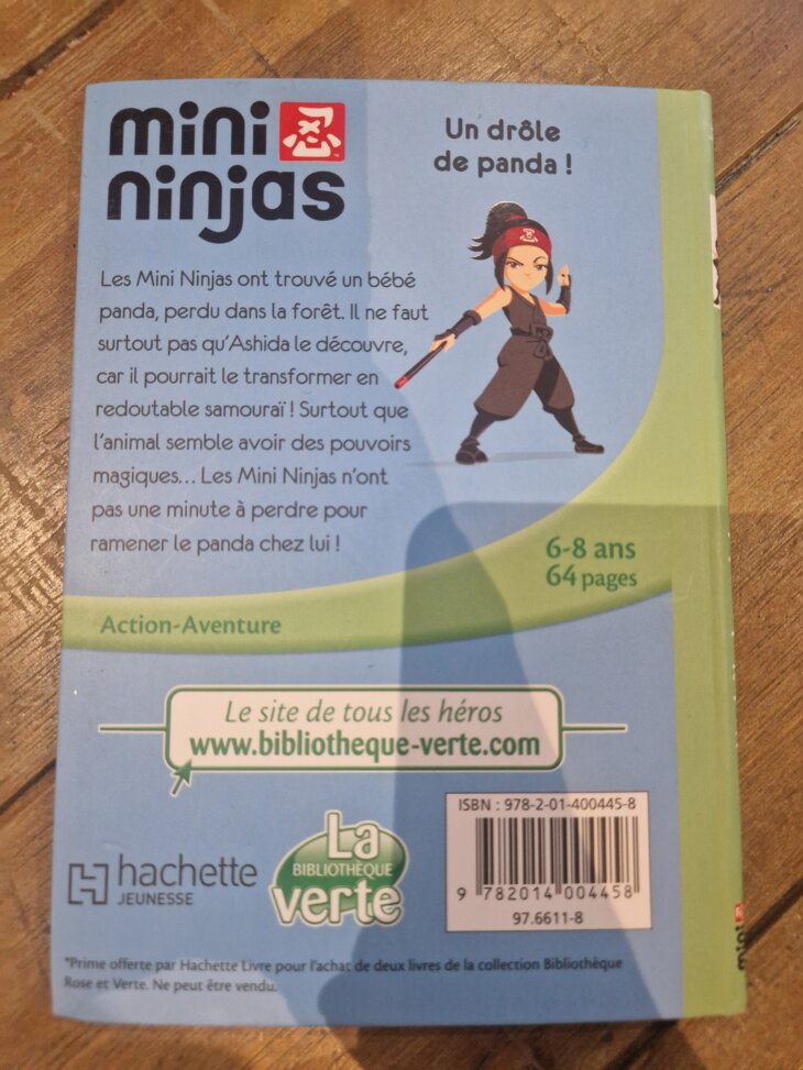 Livre "Mini ninjas - Un drôle de panda" Bibliothèque verte - neuf - Image 2