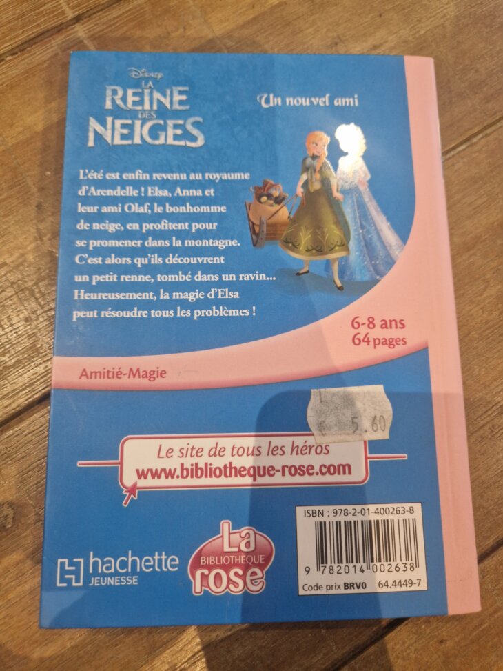 Livre "La Reine des Neiges - un nouvel ami - n°1" Bibliothèque rose - neuf - Image 2