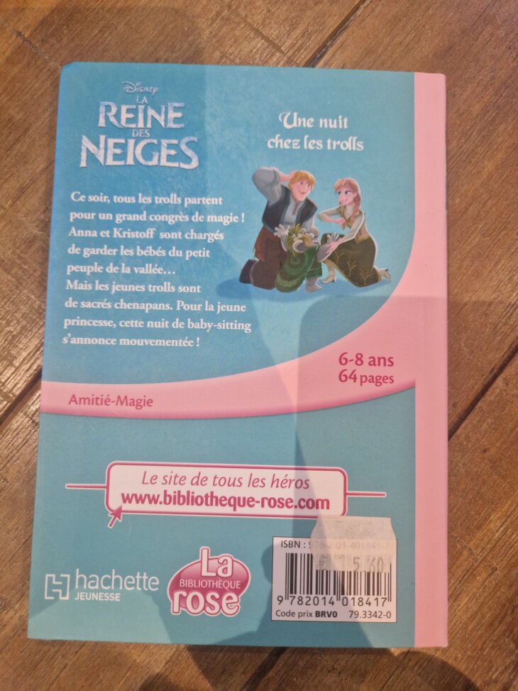 Livre "La Reine des Neiges - Une nuit chez les trolls - n°3" Bibliothèque rose - neuf - Image 2