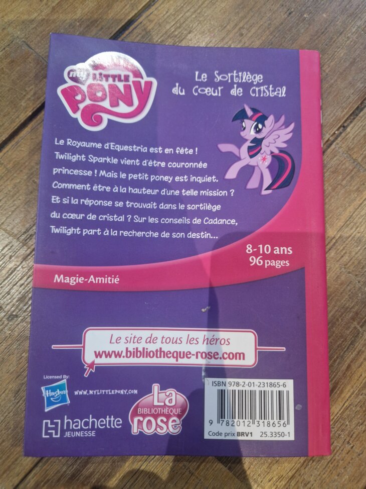 Livre "My little Pony - Le sortilège du coeur de cristal n°1" Bibliothèque rose - neuf - Image 2