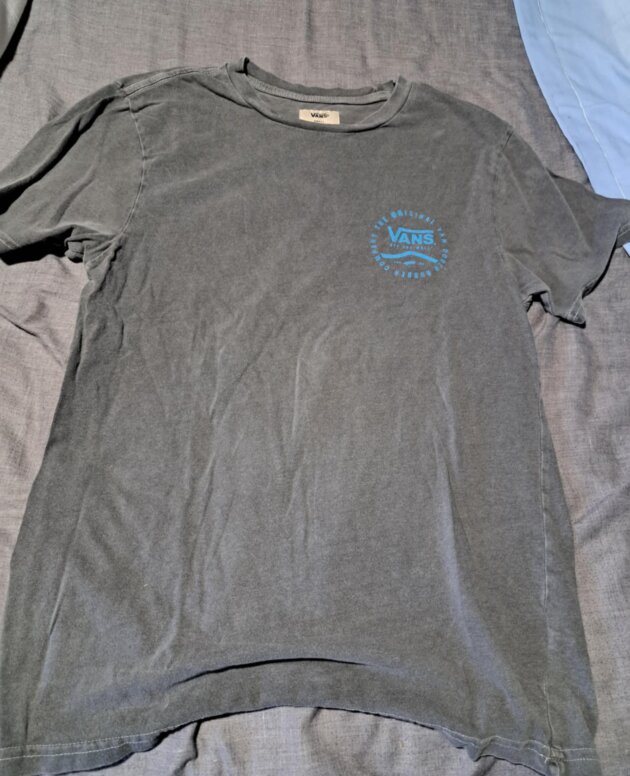 T'Shirt Vans gris logo turquoise