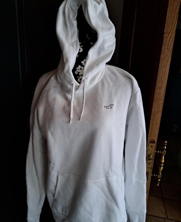 Sweat capuche hollister blanc