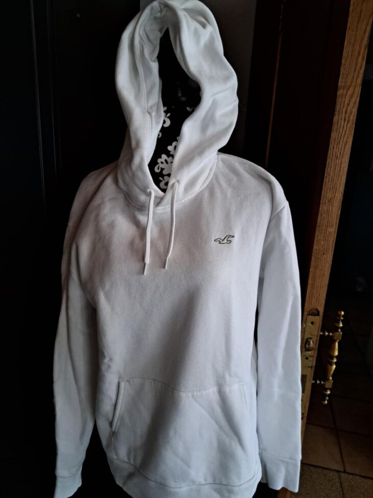 Sweat capuche hollister blanc
