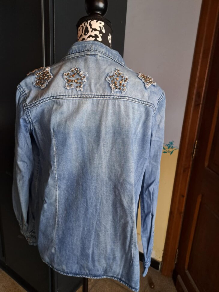 Chemise jeans sequins femme - Image 2