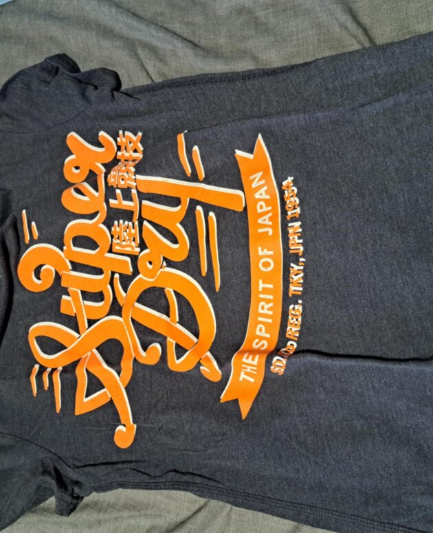 T'Shirt Superdry bleu foncé orange