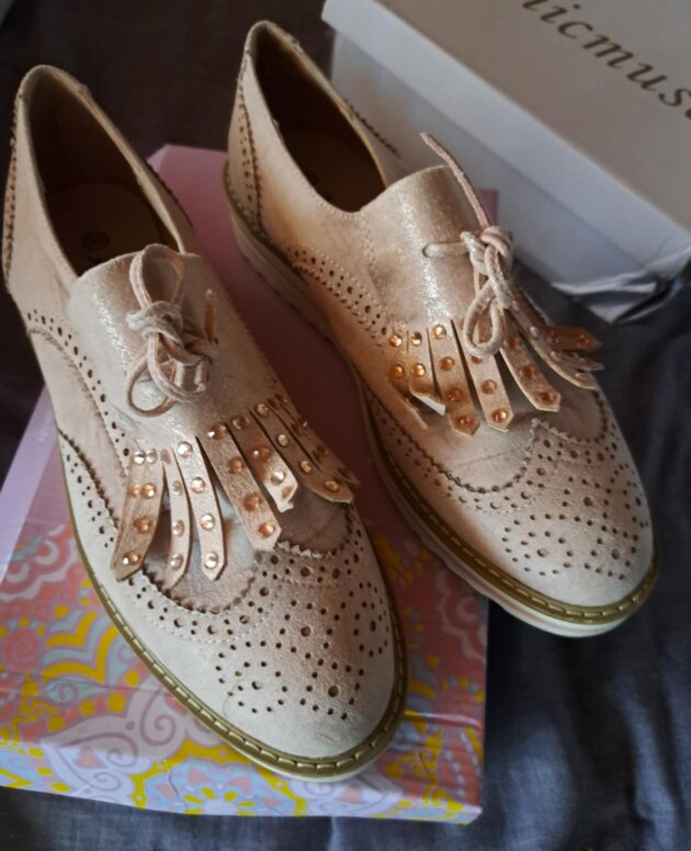 Derby rosé doré 40 femme