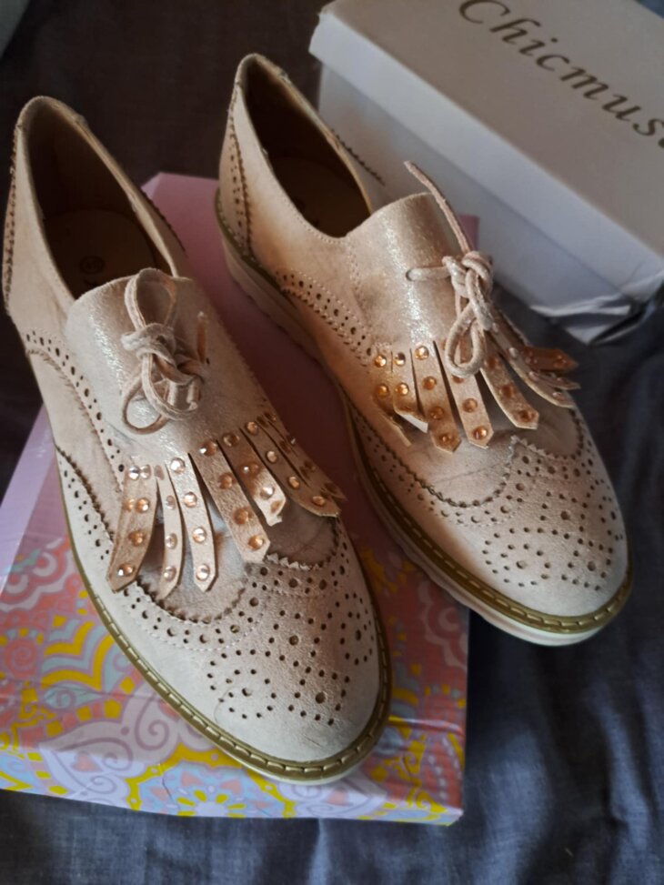 Derby rosé doré 40 femme