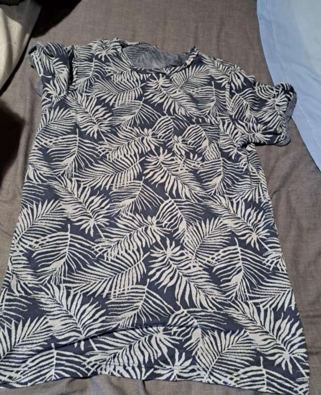 T'Shirt Jack & Jones bleu gris feuillage