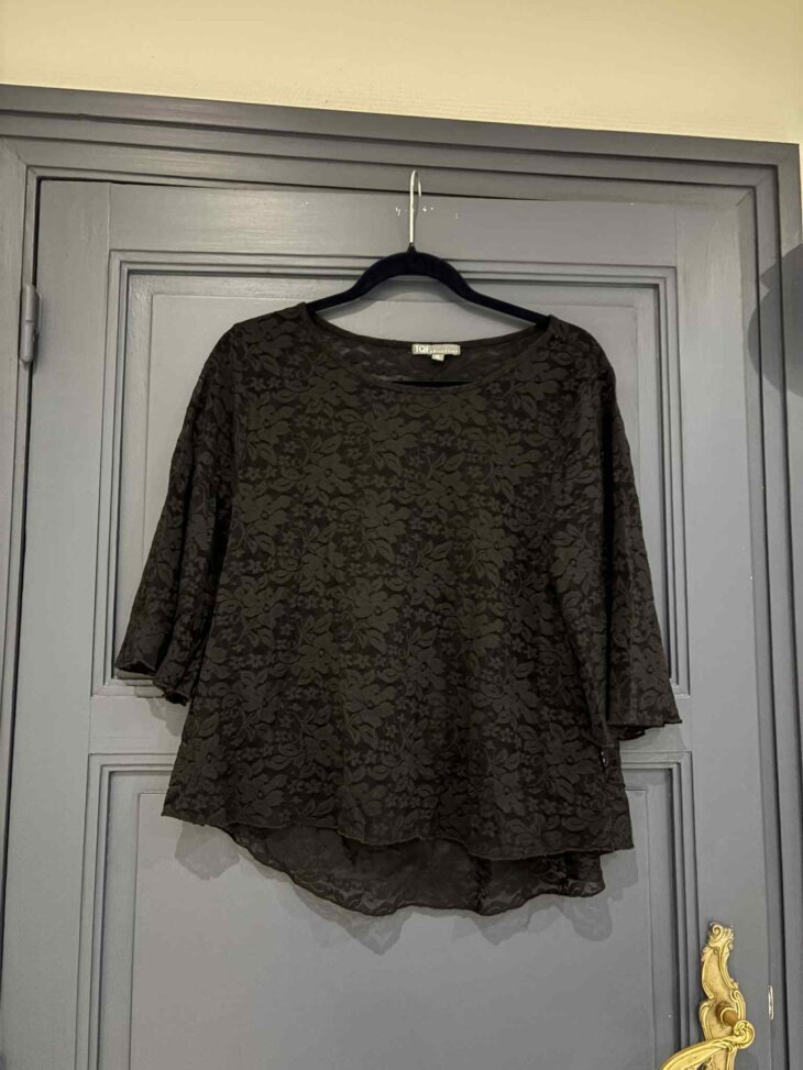 Blouse dentelle noire - Taille XL - Marque TQF