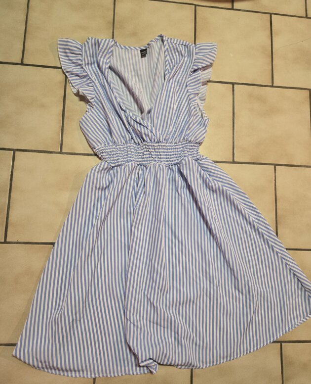 Robe lignée bleu 44