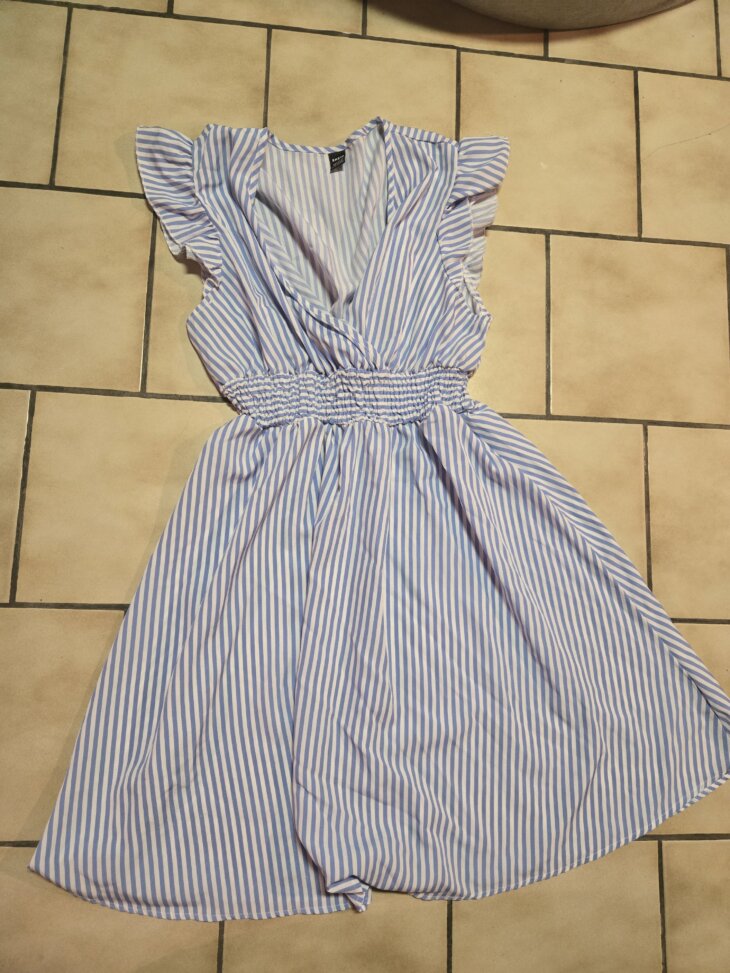 Robe lignée bleu 44