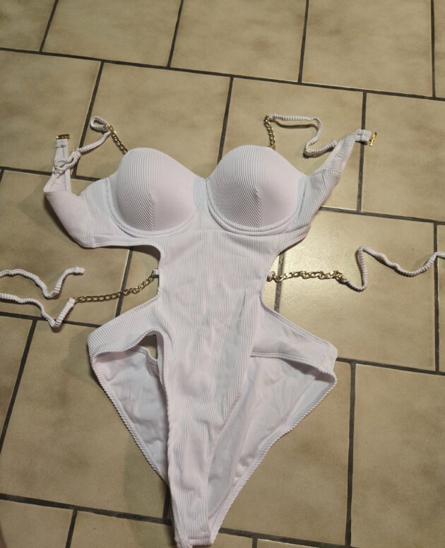 Maillot blanc chaîne doré xl