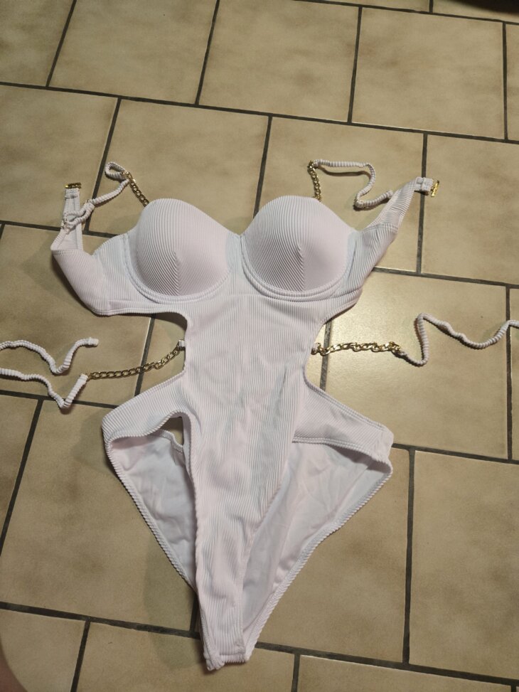 Maillot blanc chaîne doré xl