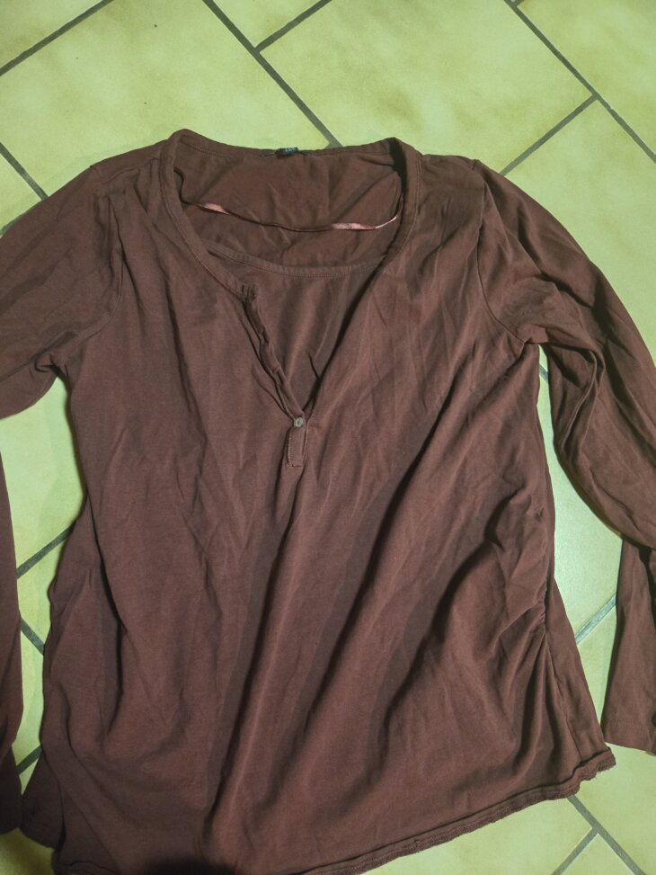 Tshirt longue manche allaitement bordeaux