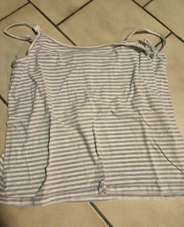 Top allaitement ligne gris