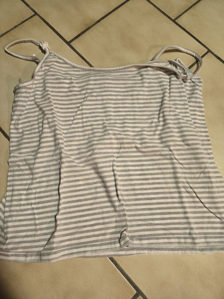 Top allaitement ligne gris