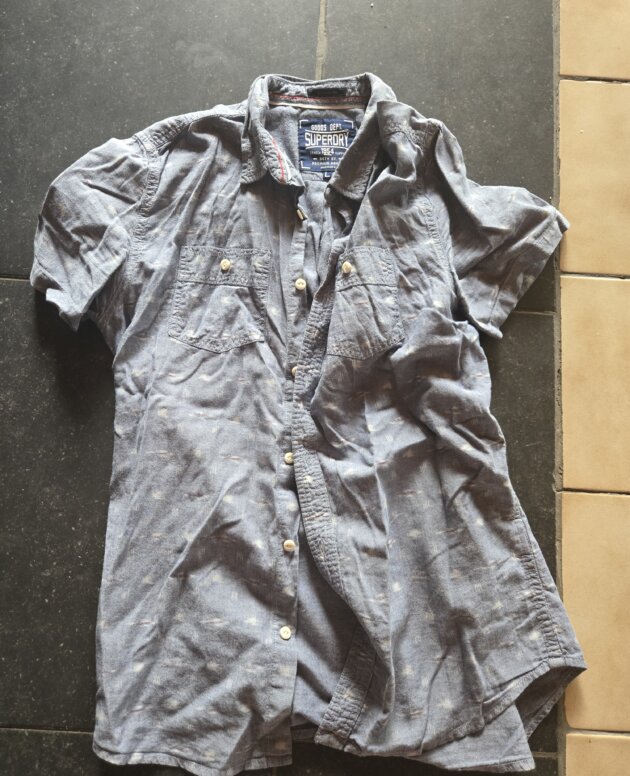 Chemise superdry bleu et blanc L