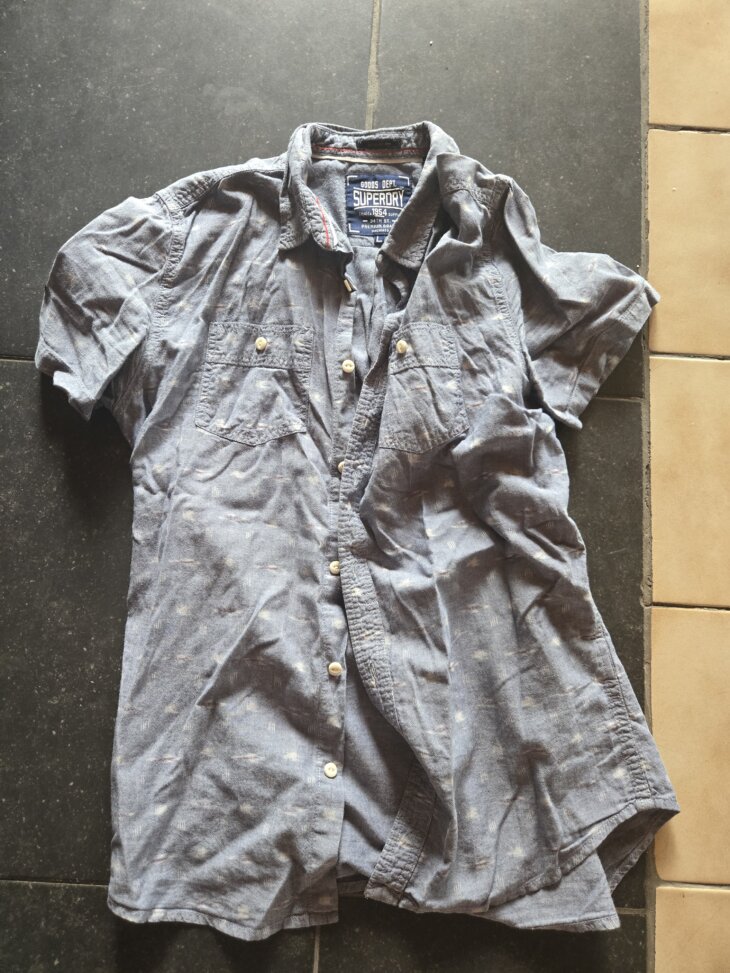 Chemise superdry bleu et blanc L
