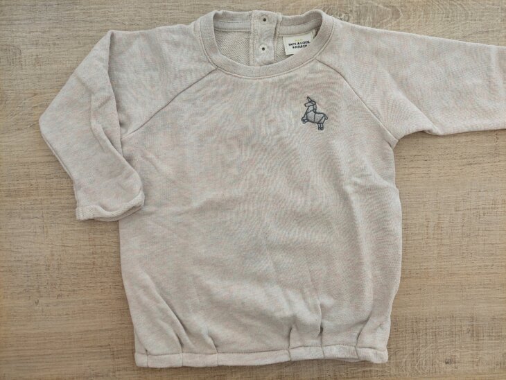 Pull beige licorne TAO 6 mois