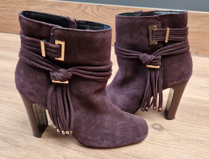 Bottines cuir - pointure 37 - coloris prune - Island River