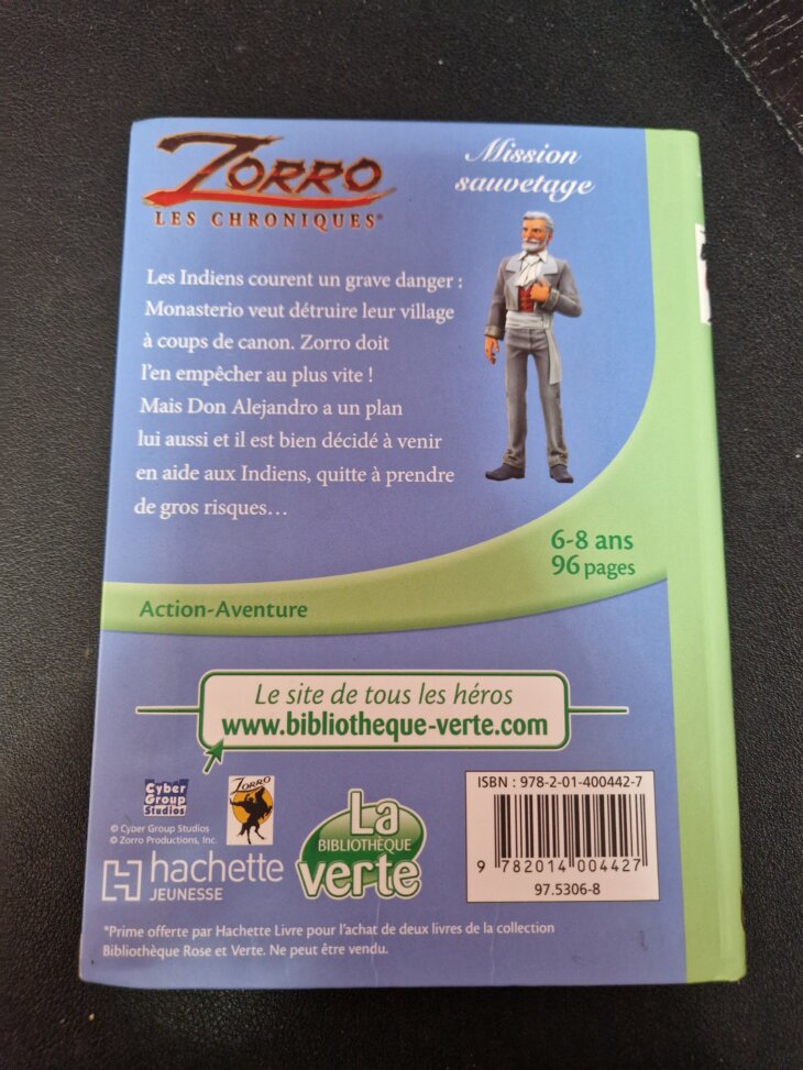 Livre "Zorro - Mission sauvetage" La Bibliothèque verte - neuf - Image 2
