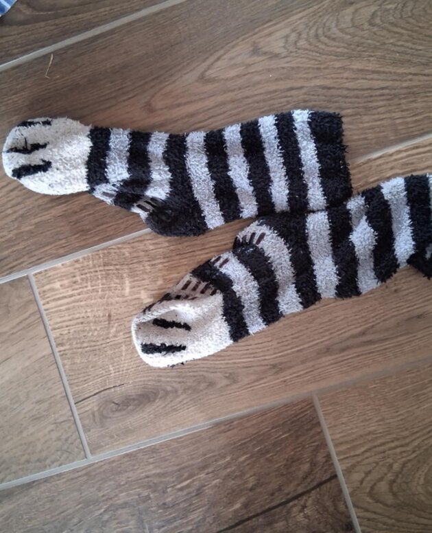 Chaussette hiver tigre noir/blanc P38-40