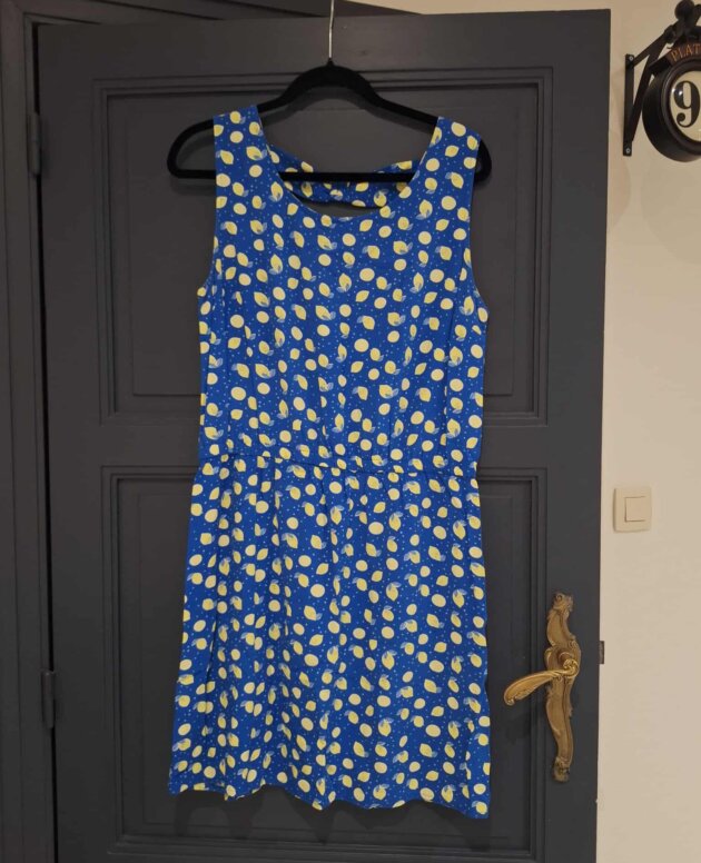 Robe bleu + citrons - Taille 42 - Marque BEL&BO