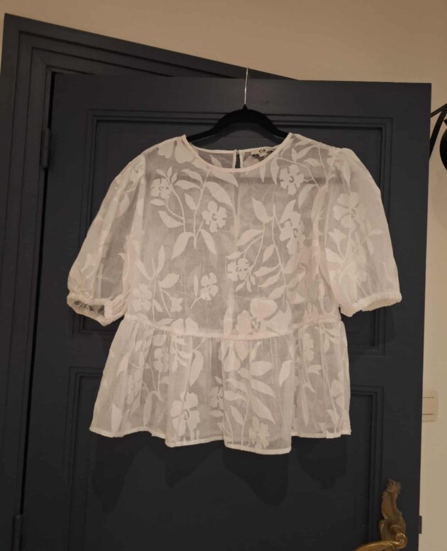 Blouse blanche transparente - Taille 46 - Marque C&A