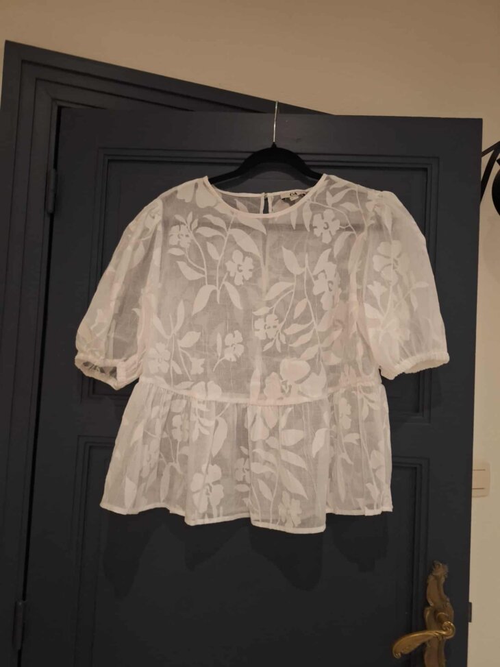 Blouse blanche transparente - Taille 46 - Marque C&A