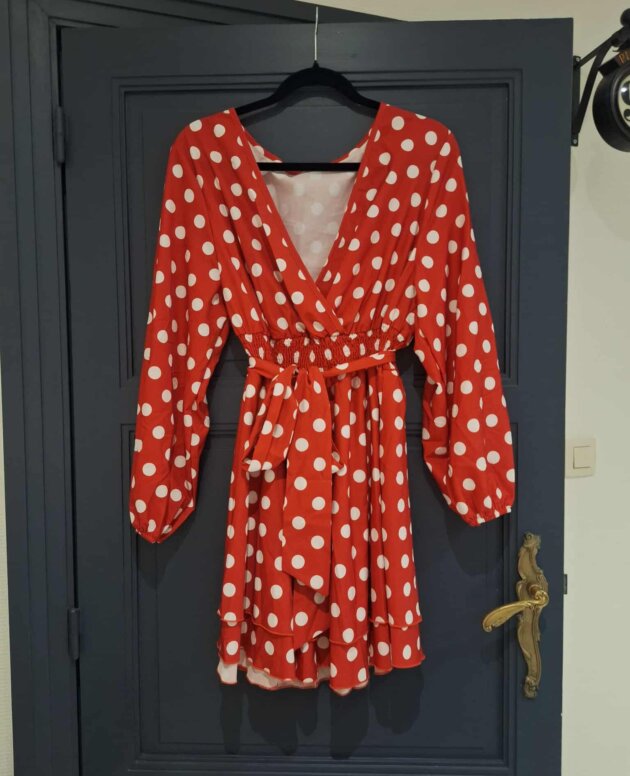 Robe rouge petits pois blanc - Taille 1XL - Marque SHEIN