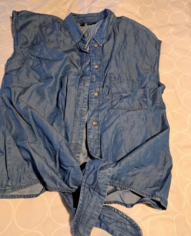 Chemisier à nouer, sm, bleu, 42