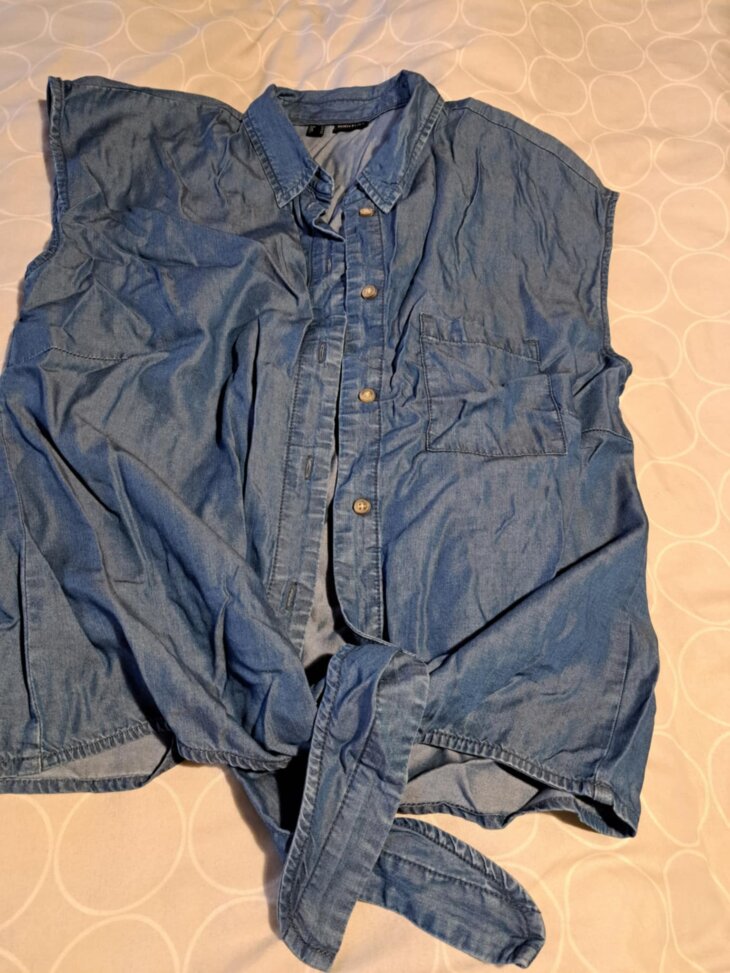 Chemisier à nouer, sm, bleu, 42