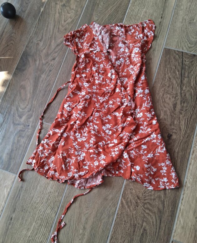 Robe Orange/blanc Fleur Taille M