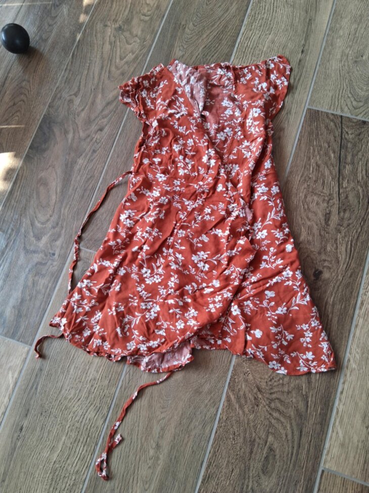 Robe Orange/blanc Fleur Taille M