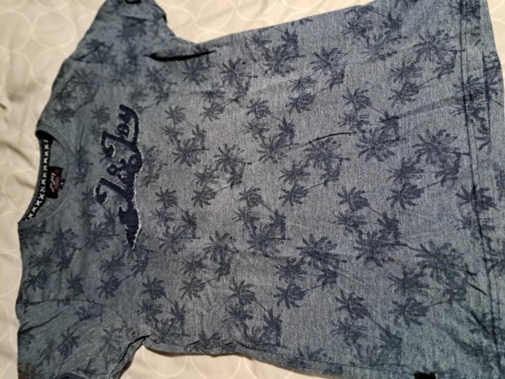 T'Shirt J&Joy palmier bleu S