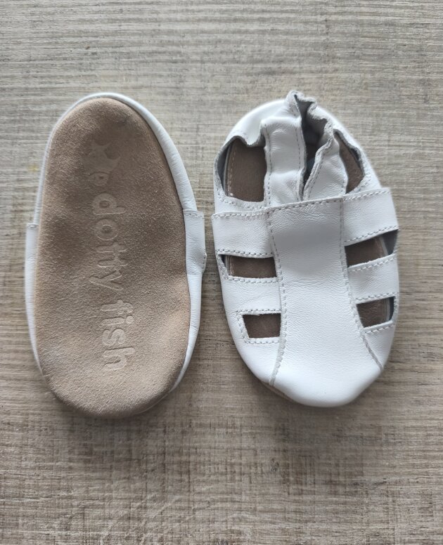 Chaussons cuir blanc dottyfish 12-18 mois