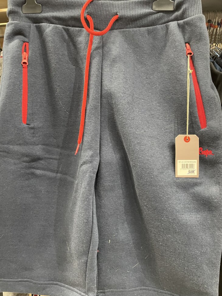 Short long moltoné, bleu marine, "Lee Cooper", taille M, NEUF