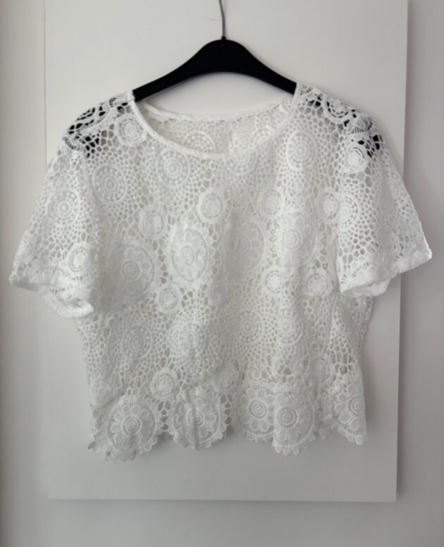 Blouse dentelle blanche S