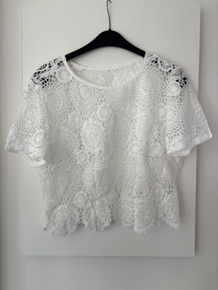 Blouse dentelle blanche S