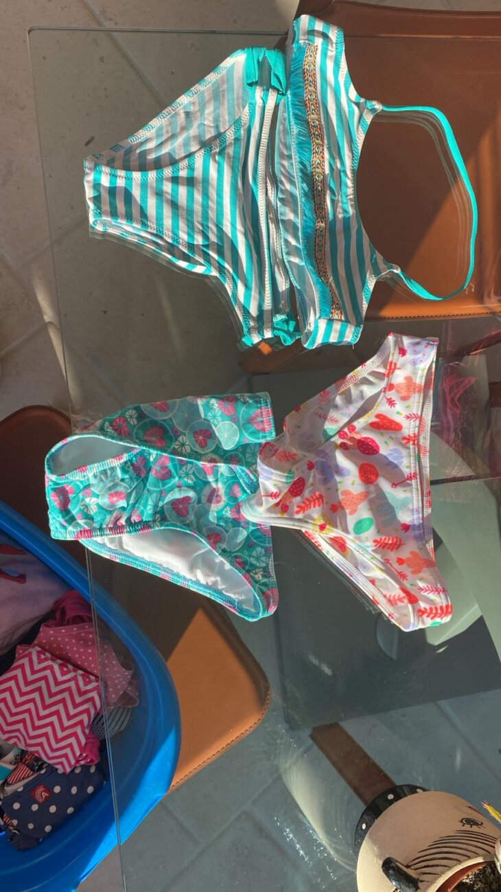 bikini rayé vert/blanc