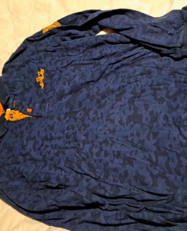 Polo J&Joy bleu camouflage, lm, XS