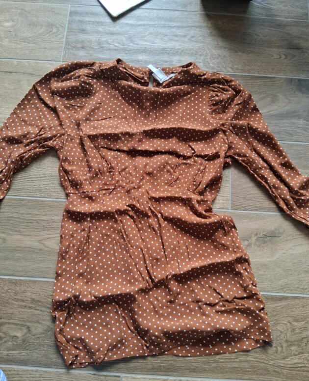 Robe pois brune Taille 42 H&M