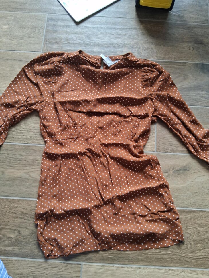 Robe pois brune Taille 42 H&M